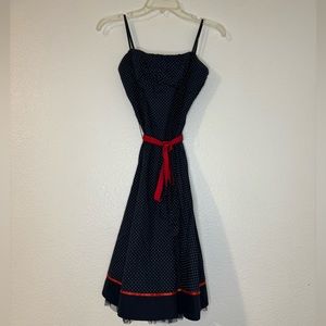 Navy Blue Polka Dot Dress